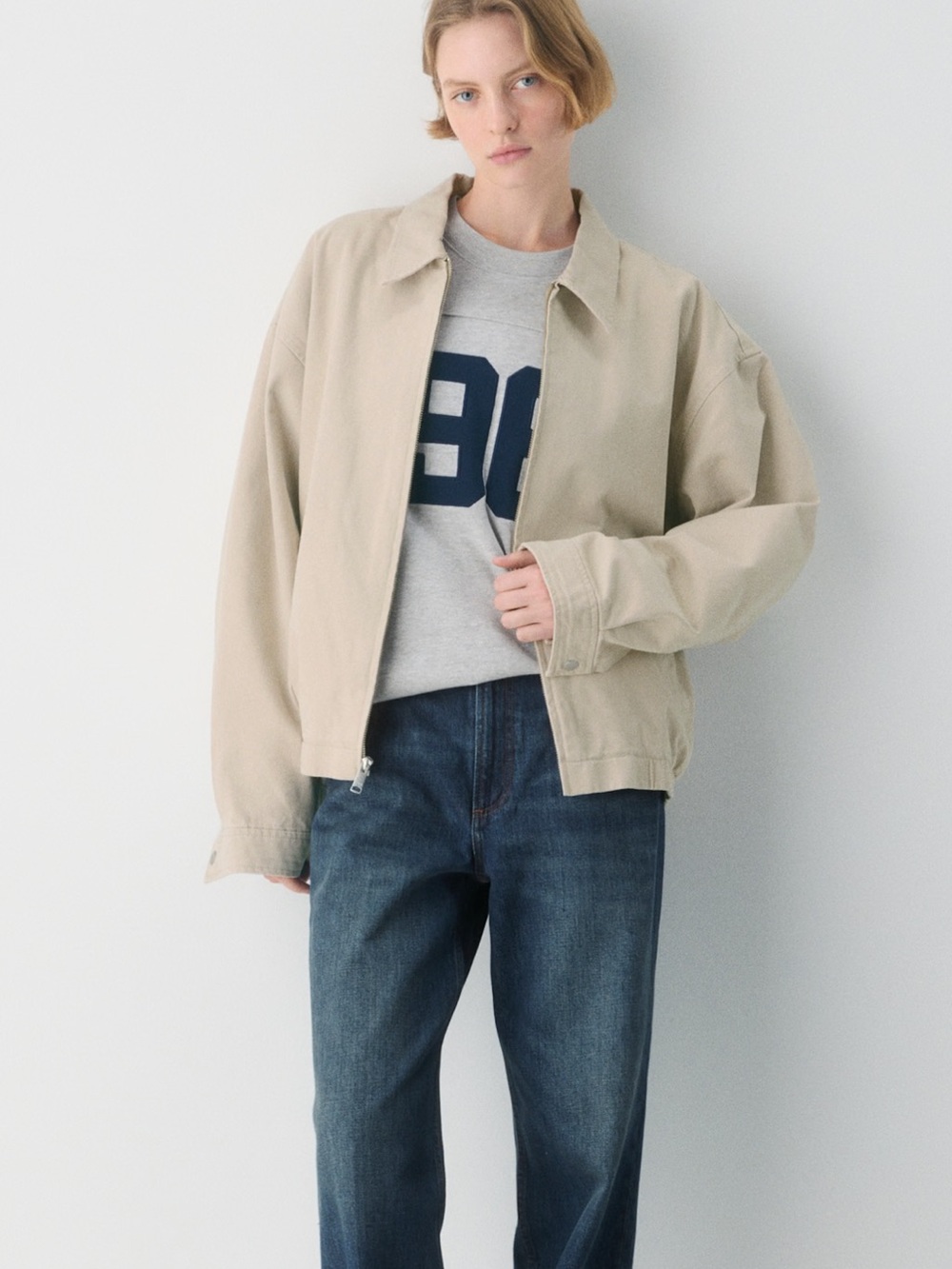 Aritzia Beige Bomber Jacket
